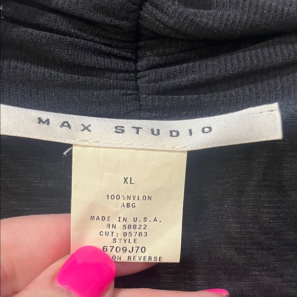 Max Studio Black Ruched Top - Picture 2 of 14